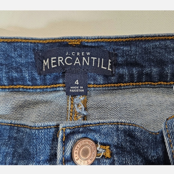 J Crew Mercantile Skirt Womens 4 Denim Mini Raw Hem Distressed Casual LD0576 - Picture 3 of 9